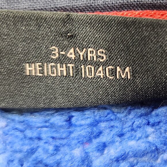 Next Fleece Top Half Zip Blue Black Stripes Sweatshirt Size 3/4T - Picture 5 of 5